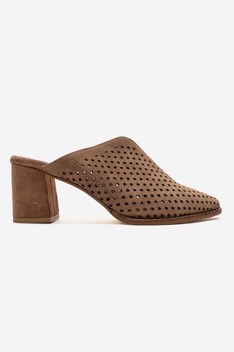 Toen Leder Blockabsatz Pantolette - Image 4