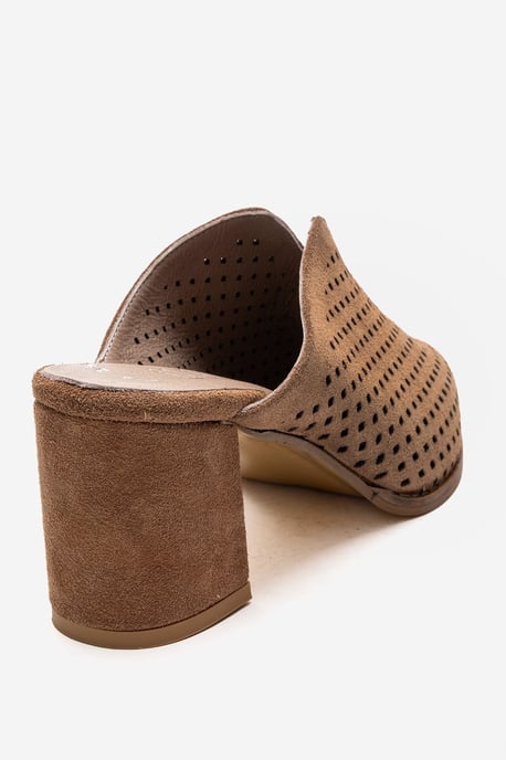 Toen Leder Blockabsatz Pantolette - Image 5
