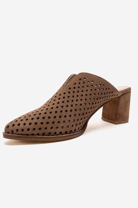 Toen Leder Blockabsatz Pantolette - Image 6