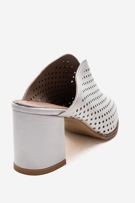 Toen Leder Blockabsatz Pantolette - Image 4