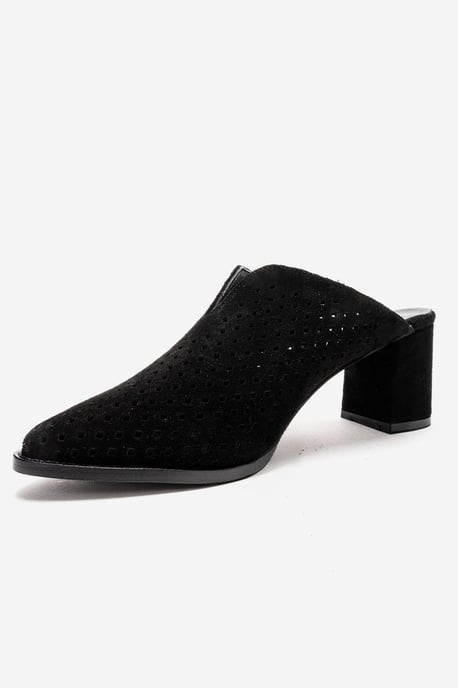 Toen Leder Blockabsatz Pantolette - Image 6
