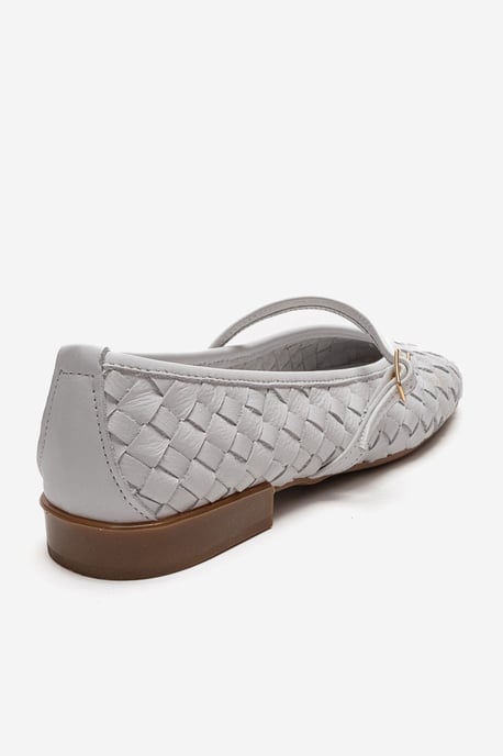 Yevora Leder Geflochtener Riemen Ballerina - Image 5