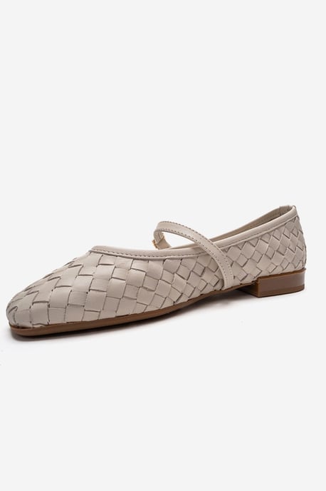 Yevora Leder Geflochtener Riemen Ballerina - Image 5