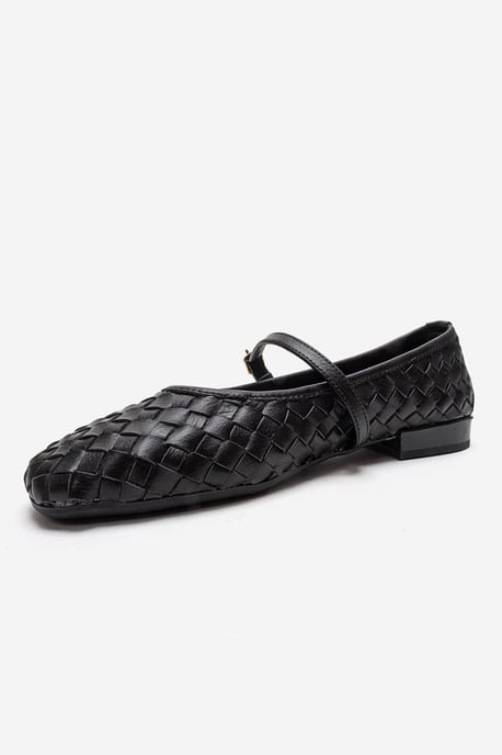 Yevora Leder Geflochtener Riemen Ballerina - Image 6