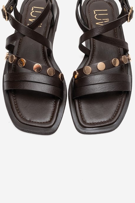 Poole Leder Sandale mit mehreren Riemen - Image 2