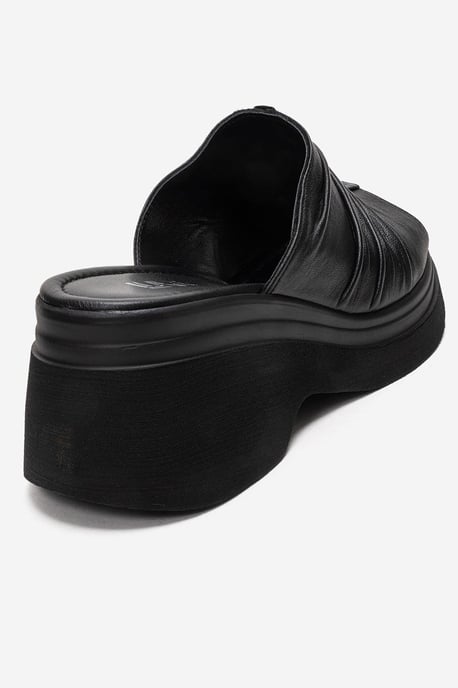 Forever & Always Nellie Leder-Plateausandale - Schwarz - Image 5