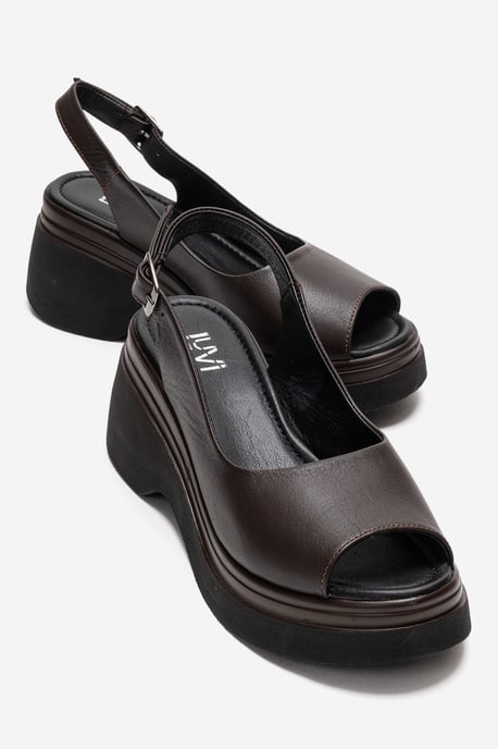 Laure Leder-Keilsandalette - Image 1