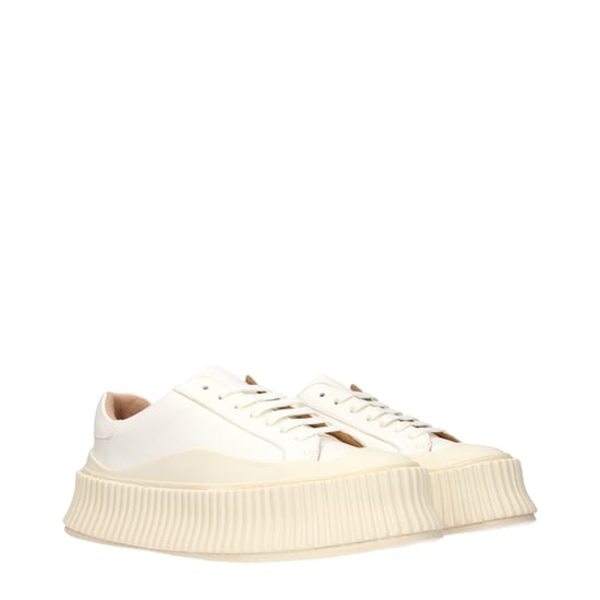 Jil Sander Weiße Leder Plateausneaker - Image 2