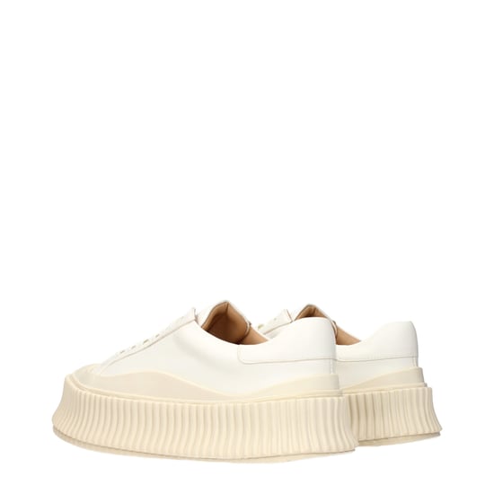 Jil Sander Weiße Leder Plateausneaker - Image 4