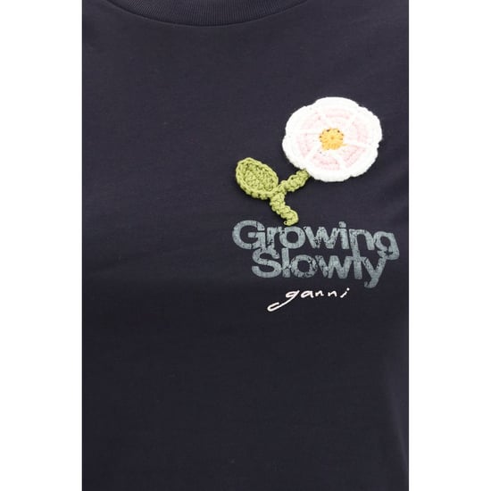 Ganni Schwarzes Baumwoll-T-Shirt - Image 3