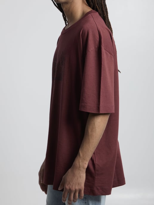 Maison Margiela Ultra-Oversize-T-Shirt - Weinrot - Image 2