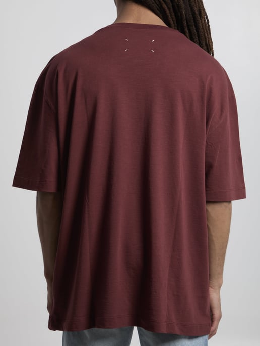 Maison Margiela Ultra-Oversize-T-Shirt - Weinrot - Image 4