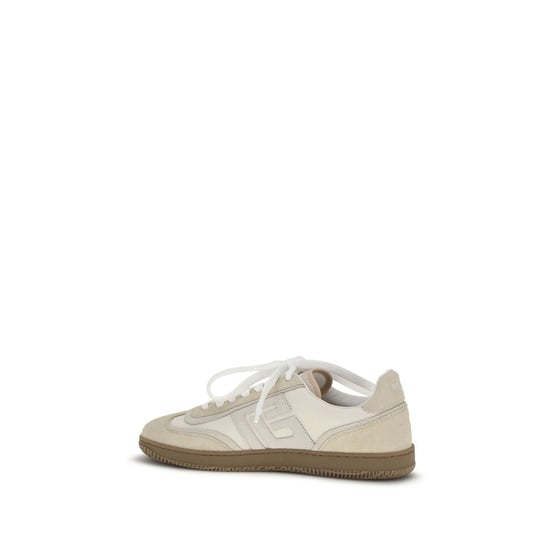 Balmain Beigefarbene Wildleder Sport Sneakers - Image 3