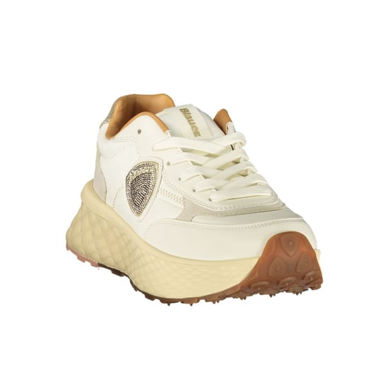 Blauer Beige Poliurethan Damen Sneaker - Image 2