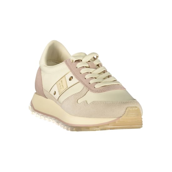 Blauer Beige Leder Damen Sneaker - Image 2