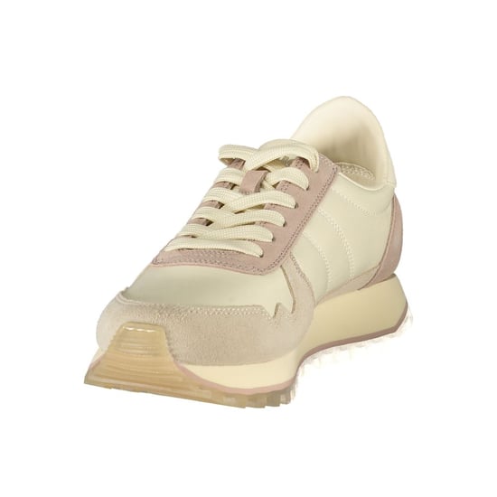 Blauer Beige Leder Damen Sneaker - Image 3