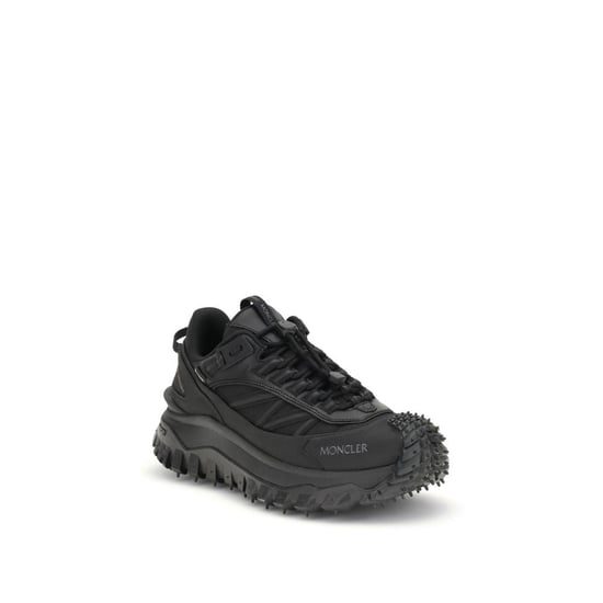 Moncler Schwarze Kalbsleder Bos Taurus Sportliche Sneakers - Image 2