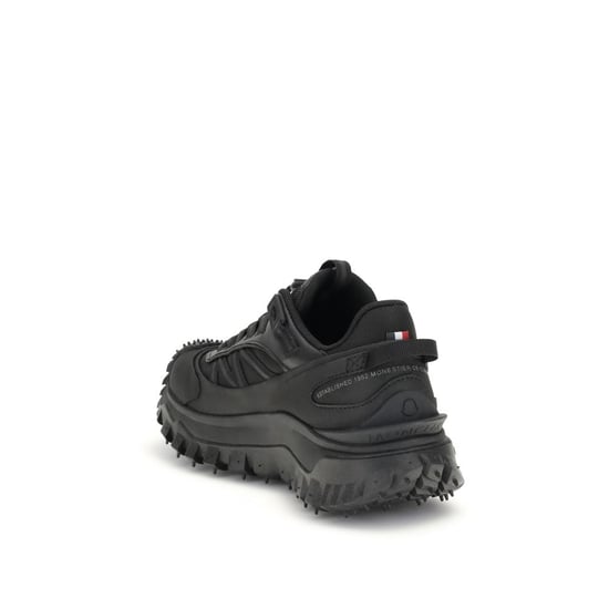 Moncler Schwarze Kalbsleder Bos Taurus Sportliche Sneakers - Image 3