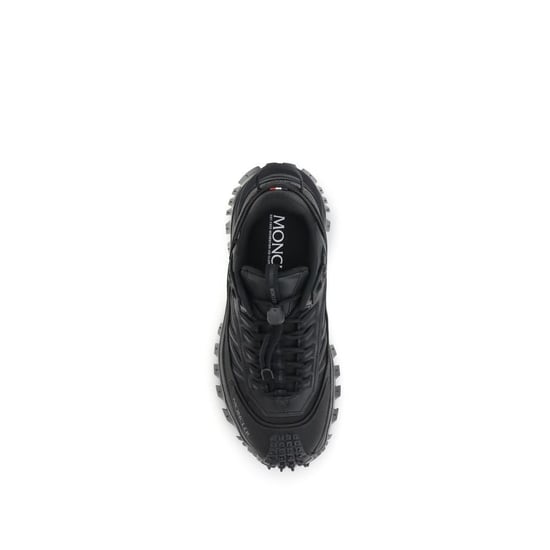 Moncler Schwarze Kalbsleder Bos Taurus Sportliche Sneakers - Image 4