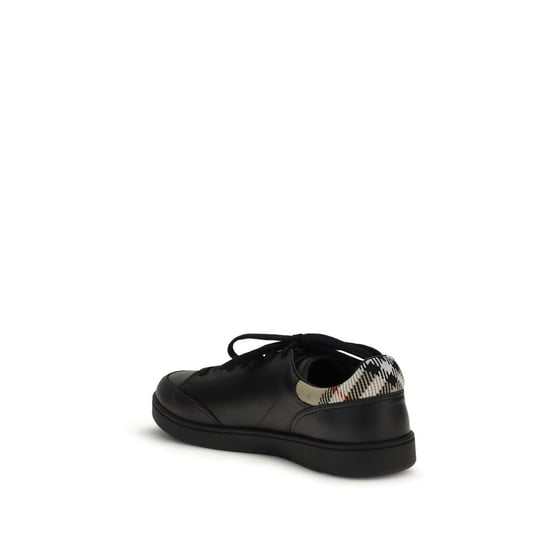 Burberry Schwarze Kalbsleder Bos Taurus Niedrigschnitt-Sneaker - Image 3