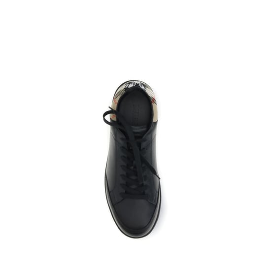 Burberry Schwarze Kalbsleder Bos Taurus Niedrigschnitt-Sneaker - Image 4