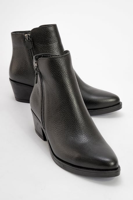 Jayer Leder Doppelreißverschluss Blockabsatz Stiefel (Damen) - Image 1
