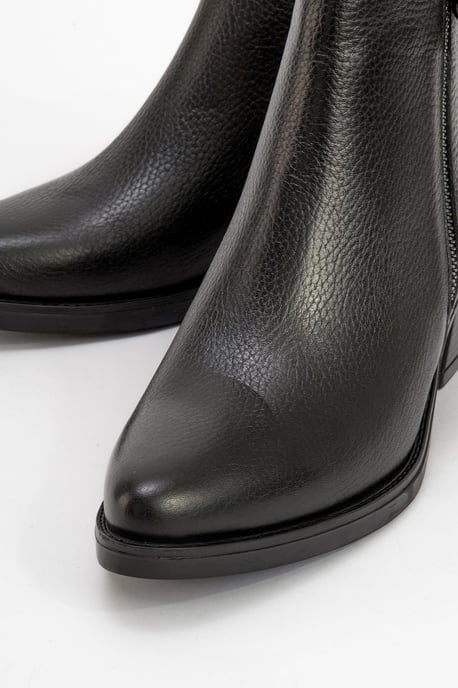Jayer Leder Doppelreißverschluss Blockabsatz Stiefel (Damen) - Image 3