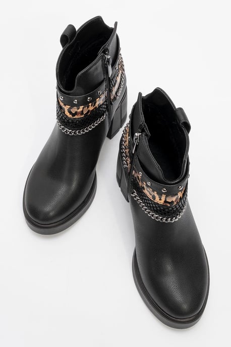 Prologue Boliva Stiefel mit Schnallen- und Kettendetail, Blockabsatz - Schwarz - Image 2
