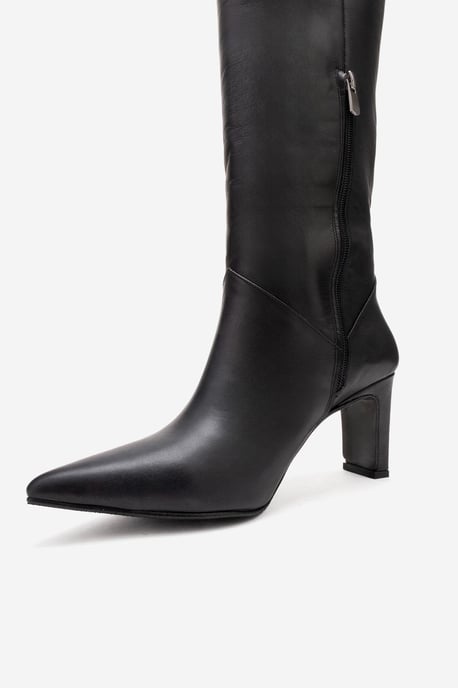 Merla Leder Blockabsatz Stiefel (Damen) - Image 4