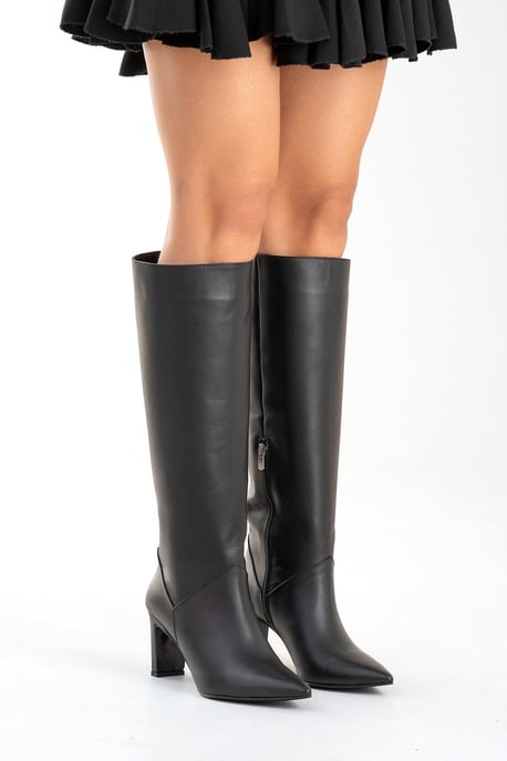 Merla Leder Blockabsatz Stiefel (Damen) - Image 5