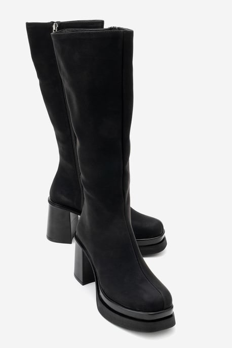 Carm Nubuck Plateau Wadenlanger Stiefel (Damen) - Image 2