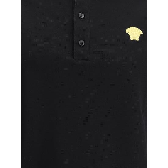 Versace Schwarzes Baumwoll-Polohemd - Image 3