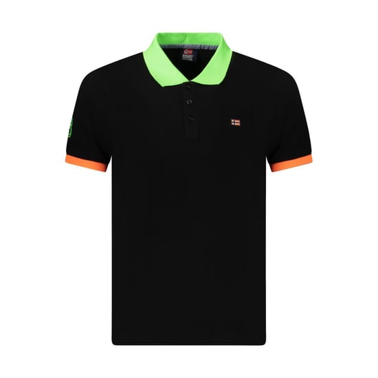 Norwegen 1963 Schwarzes Baumwoll-Polo-Shirt für Herren - Image 1