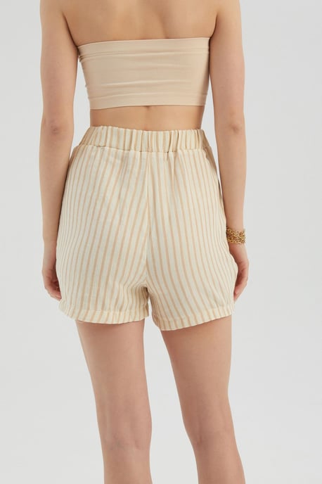 Gestreifte High-Waist-Shorts mit elastischem Bund - Image 6