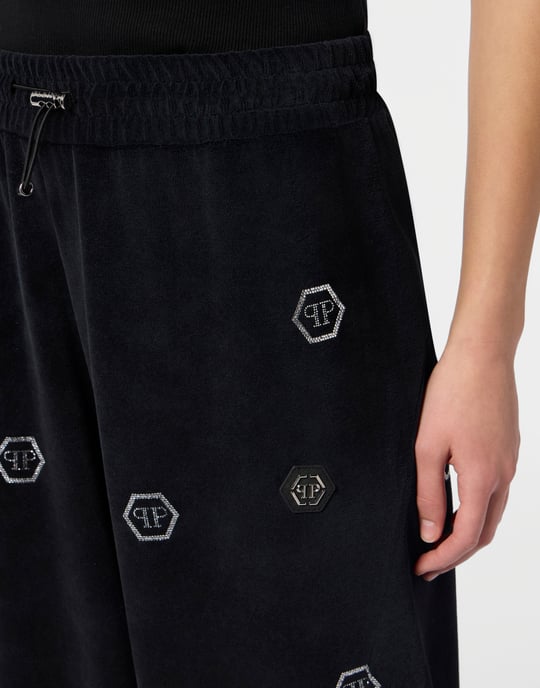 Chenille Skater Fit Tracksuit Pants Monogram Strass - Image 3