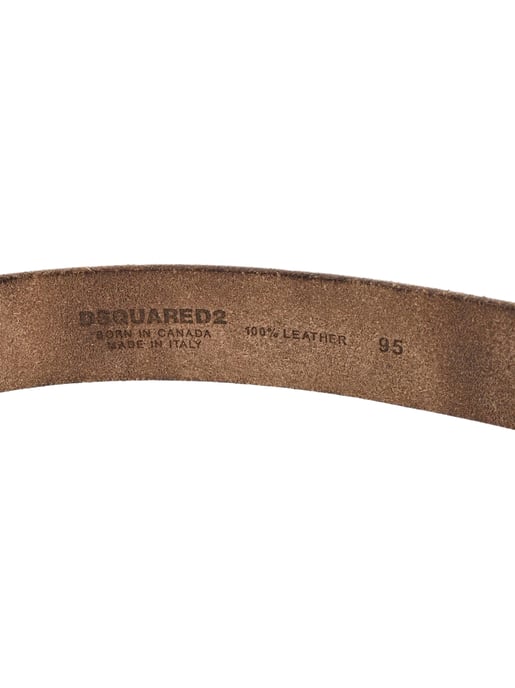 Gürtel mit Logoschnalle aus Craquelé-Leder - Image 3