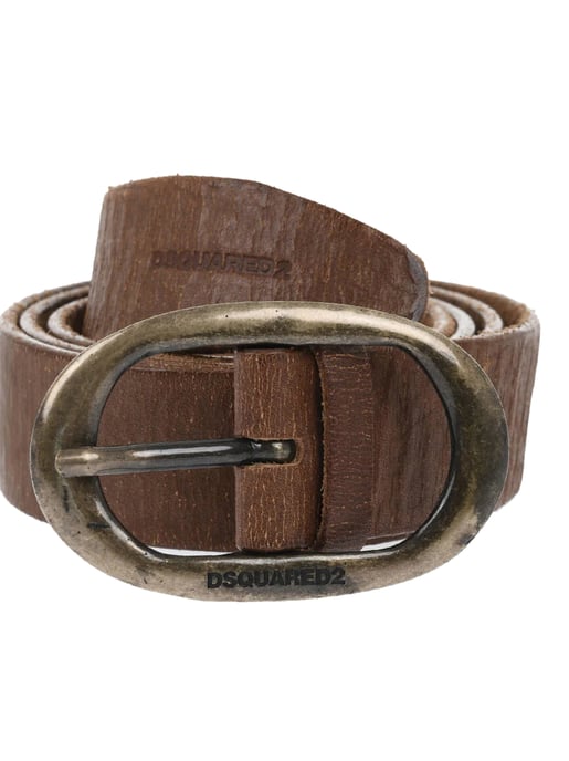 Gürtel mit Logoschnalle aus Craquelé-Leder - Image 4