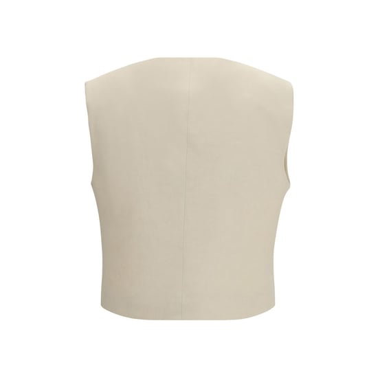 P.A.R.O.S.H. Beige Wolle Ärmellose Jacke - Image 2