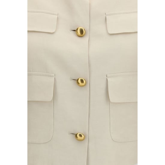 P.A.R.O.S.H. Beige Wolle Ärmellose Jacke - Image 3
