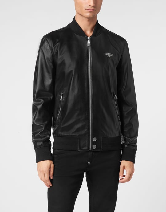 Leder-Bomber Iconic Plein - Image 2
