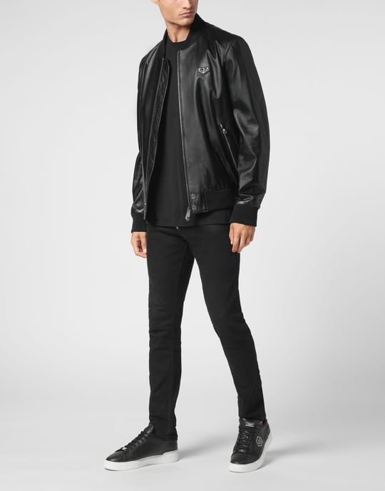 Leder-Bomber Iconic Plein - Image 3