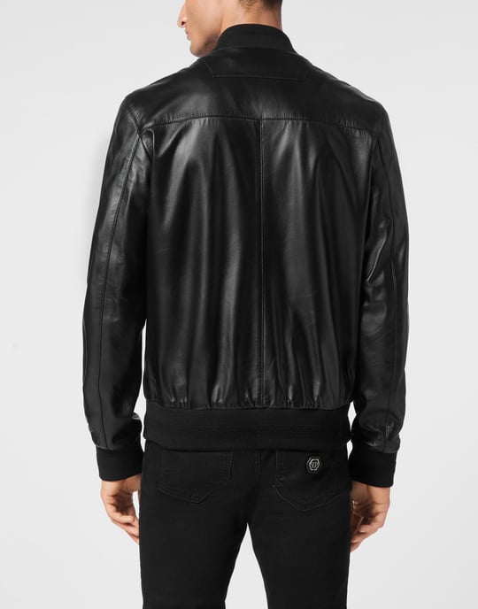 Leder-Bomber Iconic Plein - Image 4
