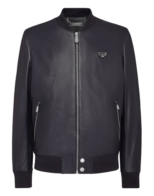 Leder-Bomber Iconic Plein - Image 1
