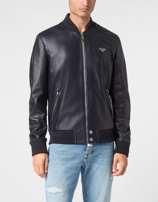Leder-Bomber Iconic Plein - Image 2