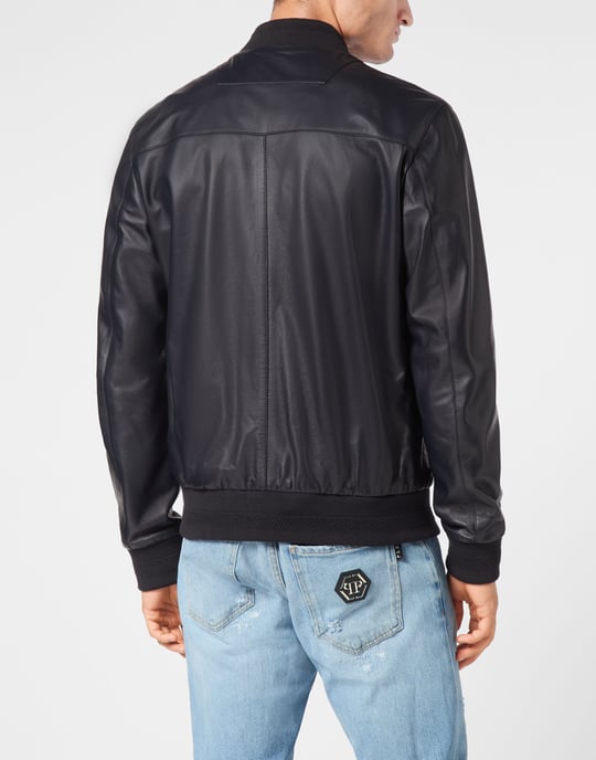 Leder-Bomber Iconic Plein - Image 4