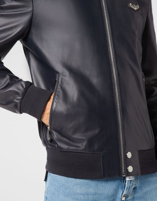 Leder-Bomber Iconic Plein - Image 5