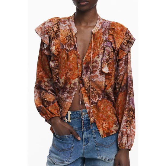 Desigual Arancione Viskose Damenbluse - Image 1