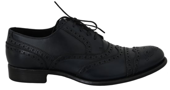 Dolce & Gabbana Dunkelblaue Leder Wingtip Oxford Anzugschuhe - Image 1