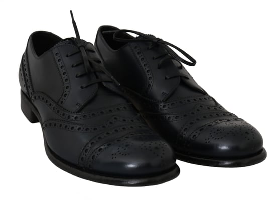 Dolce & Gabbana Dunkelblaue Leder Wingtip Oxford Anzugschuhe - Image 2
