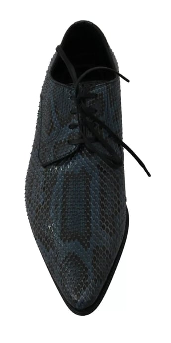 Dolce & Gabbana Blaue Python-Leder-Schlangenleder-Schuhe - Image 5